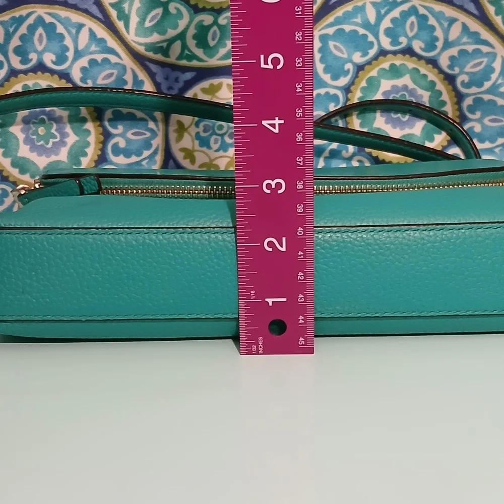 Kate Spade New York - Teal Green Pebbled Leather Flap Crossbody Bag - Medium